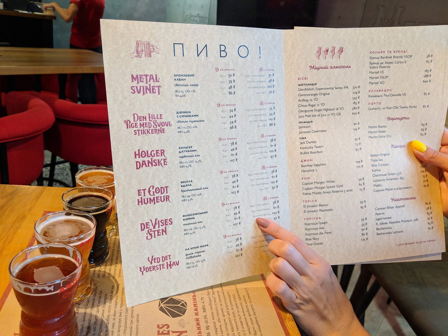 Andersen Beer Menu