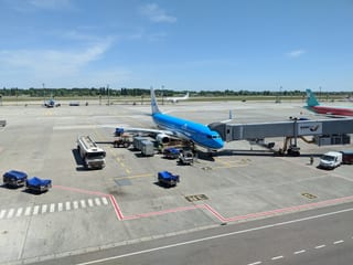 KLM Boeing 737 at Kyiv Boryspil Terminal D
