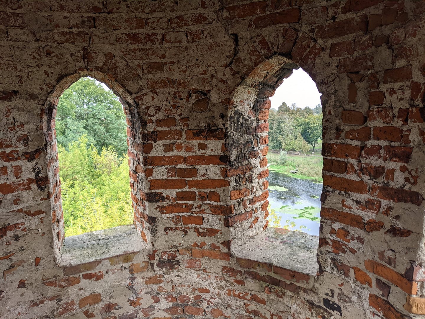The view out over the Ikva river from a castle window