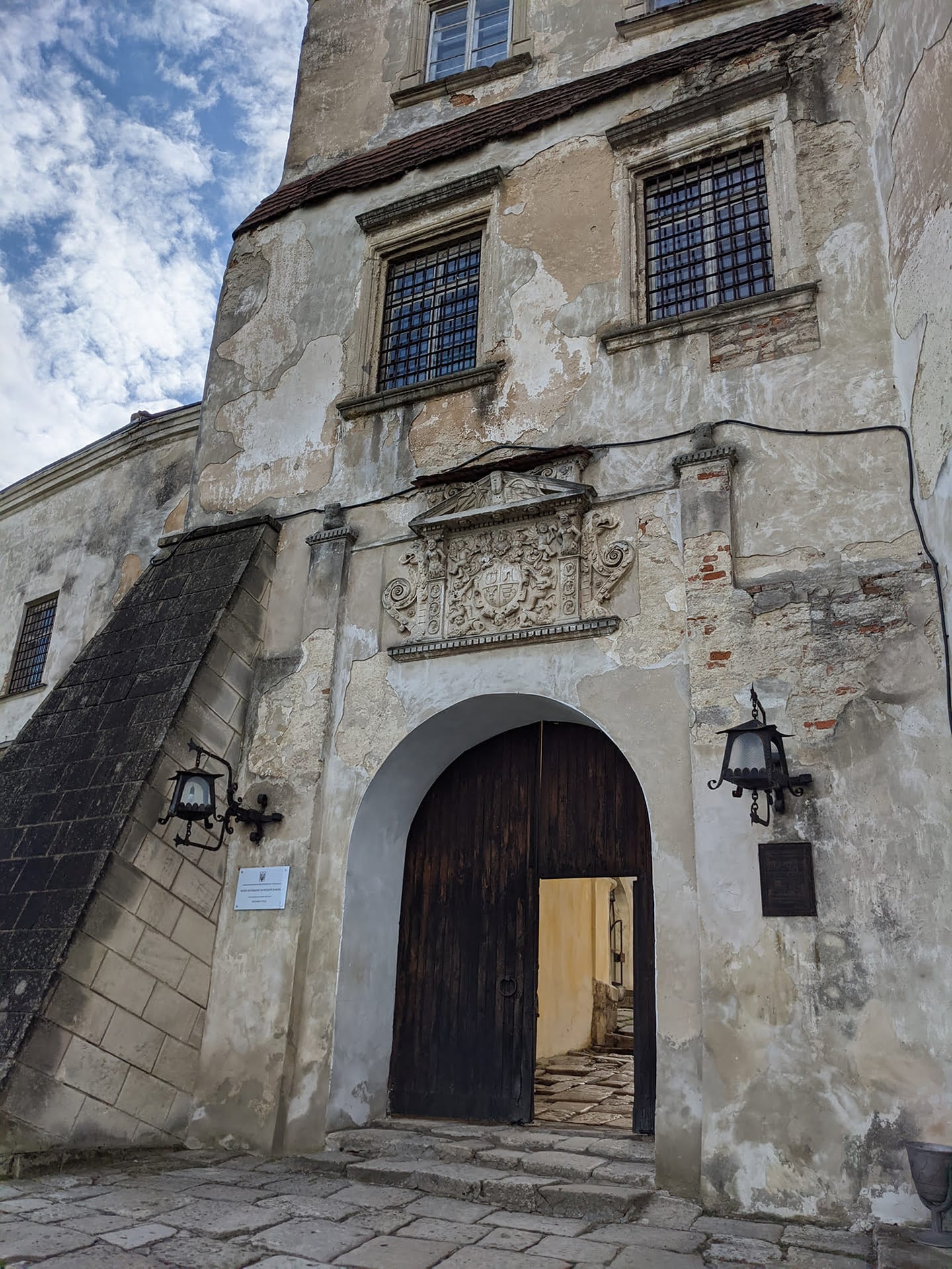 The entrance gate to Olesko Castle